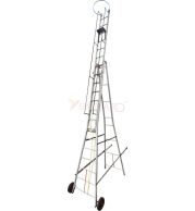 Model No. 1320 Aluminium Self Supported Ladder with Wheels for Home and Industrial Access Use, Professional Movable Ladder for Maintenance, Repair, Storage and Working Tasks 